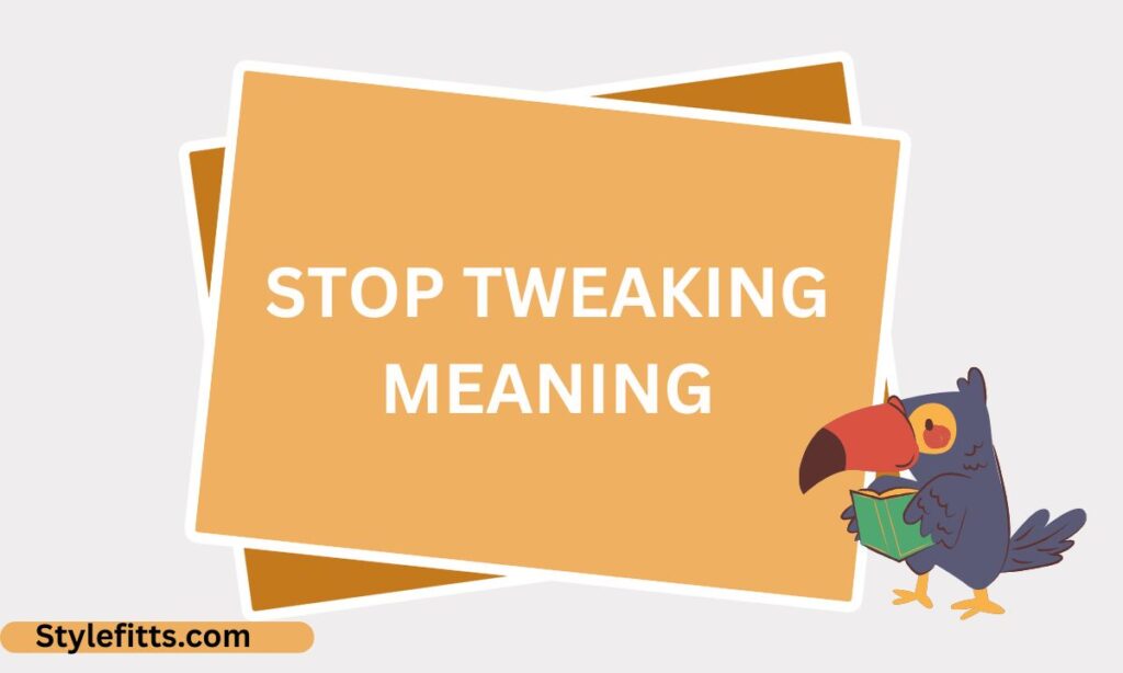 Stop tweaking meaning