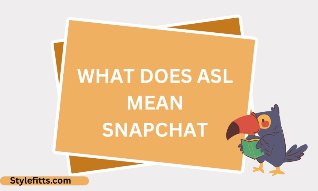 What does ASL mean Snapchat