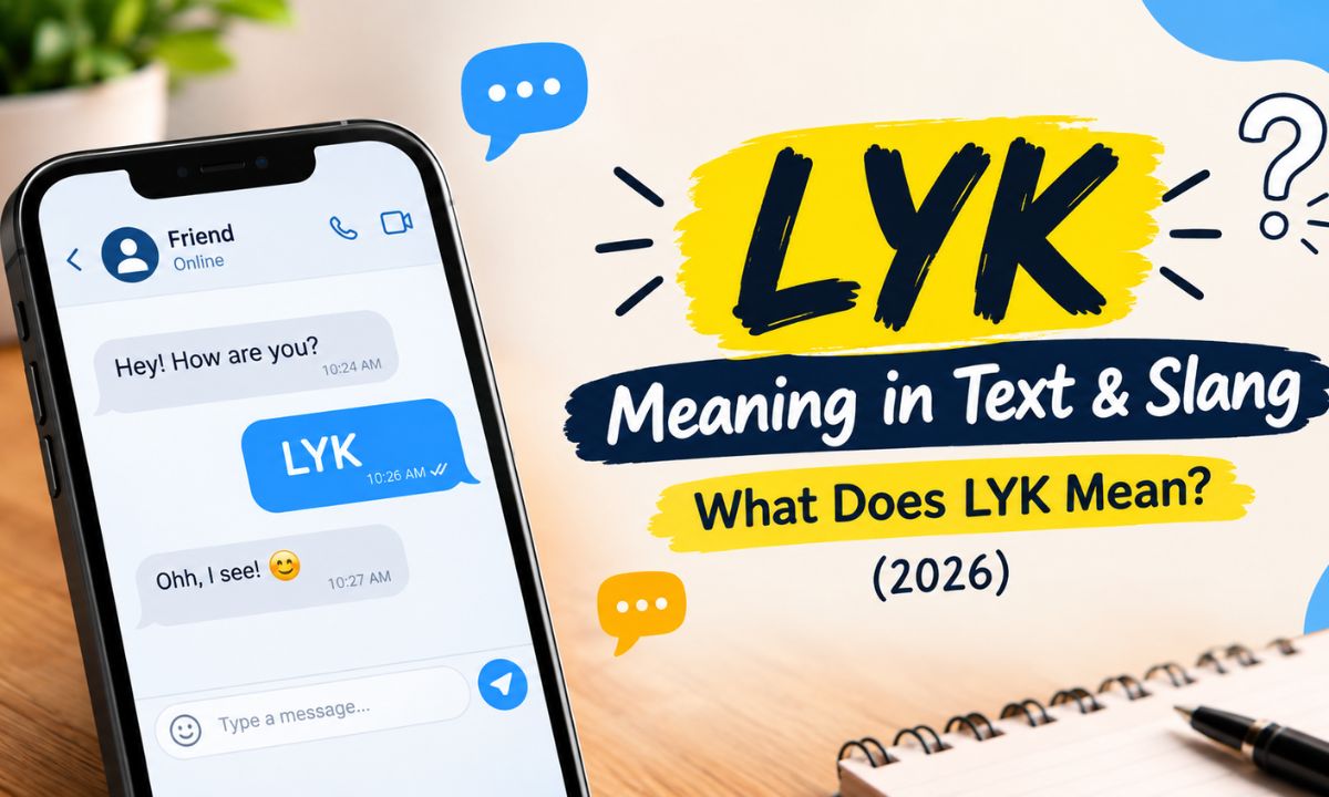 LYK Meaning in Text & Slang What Does LYK Mean (2026)